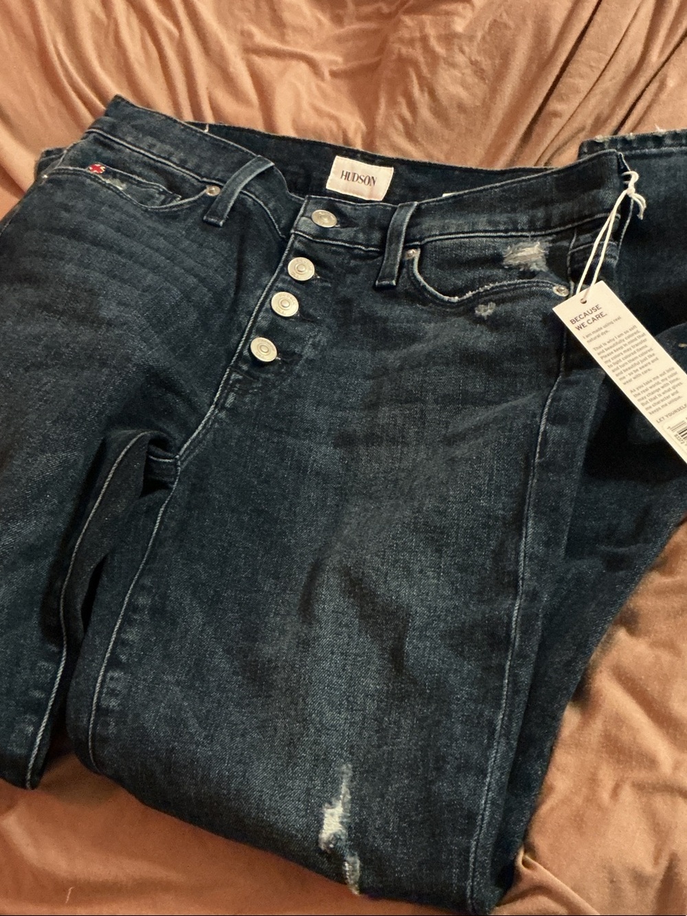 Hudson Natalie Jeans Women's Dark Blue Skinny Button-Fly Jeans